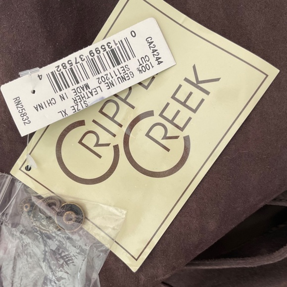 Cripple Creek Men's XL Dark Brown Suede Leather Snap Front Vest NWT - Picture 4 of 16